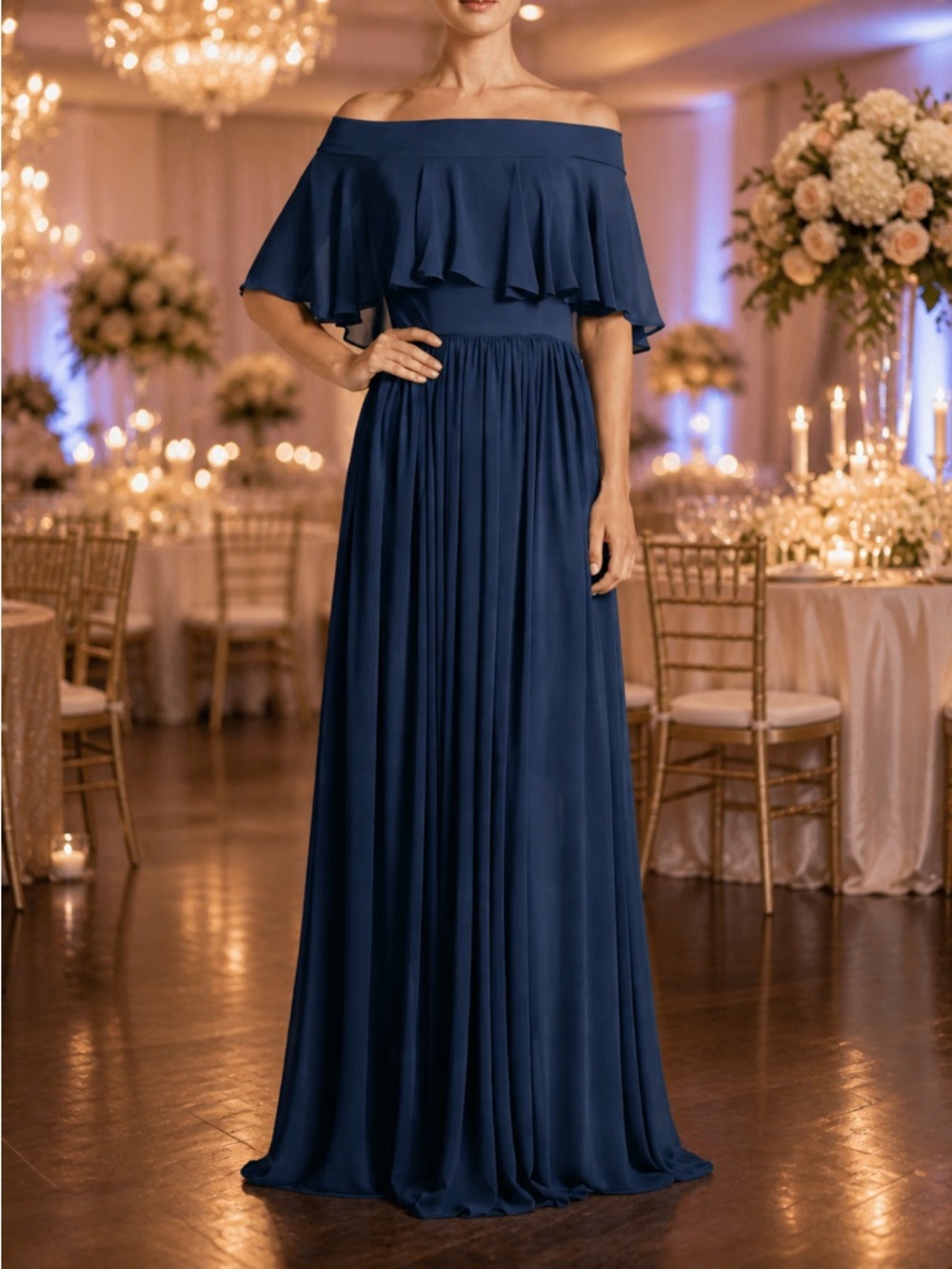 🌺Dress The Population Bridal Navy Blue Dress